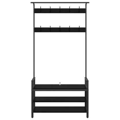 vidaXL Coat Rack with Shelf Black Oak 95 x 34 x 184 cm Engineered wood