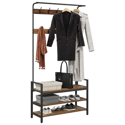 vidaXL Coat Rack with Shelf Old Wood 95 x 34 x 184 cm Engineered wood