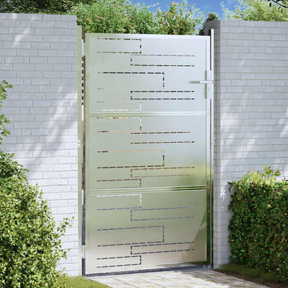 vidaXL Garden Gate with Lock Silver 85 x 144 cm Stainless Steel