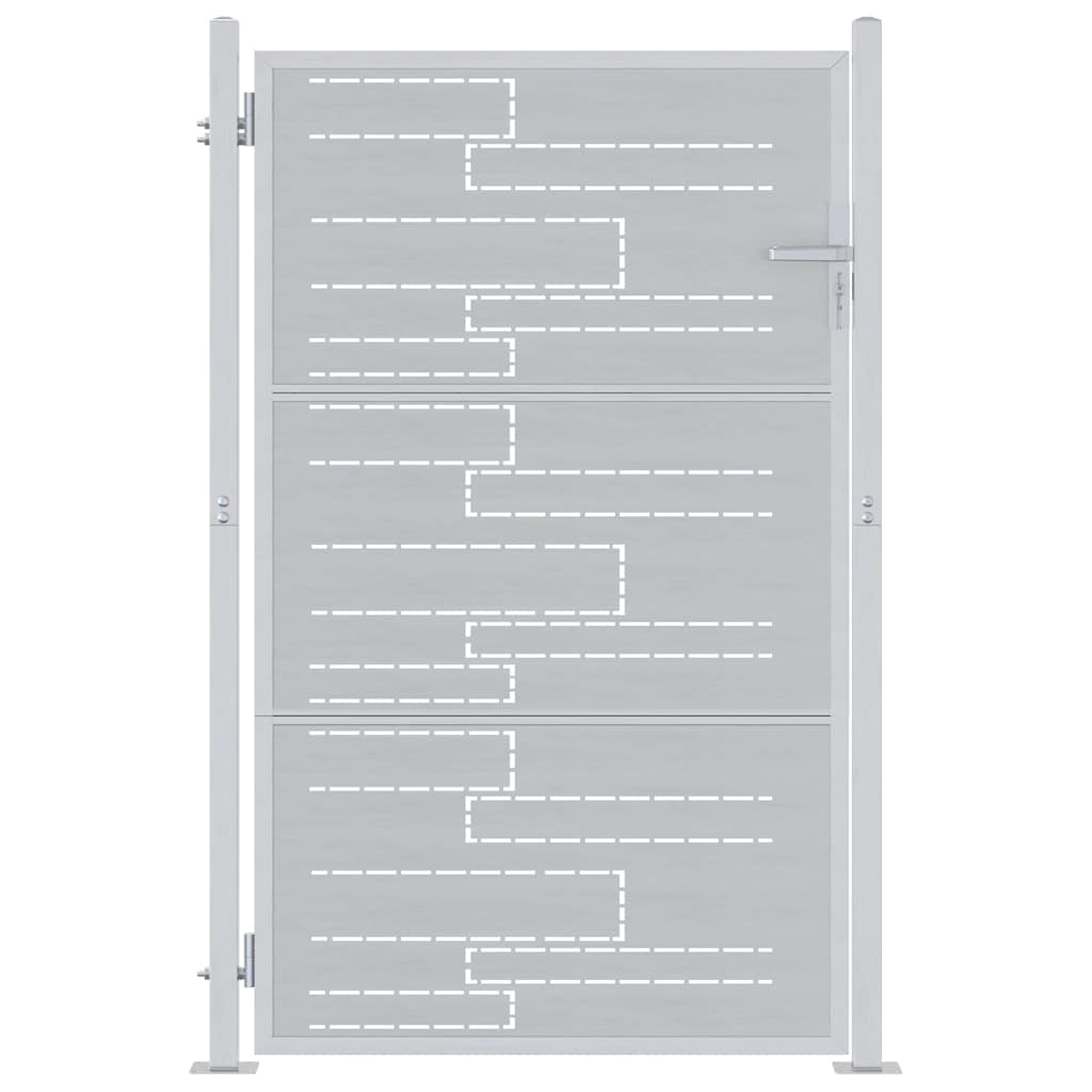 vidaXL Garden Gate with Lock Silver 85 x 144 cm Stainless Steel