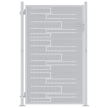 vidaXL Garden Gate with Lock Silver 85 x 144 cm Stainless Steel