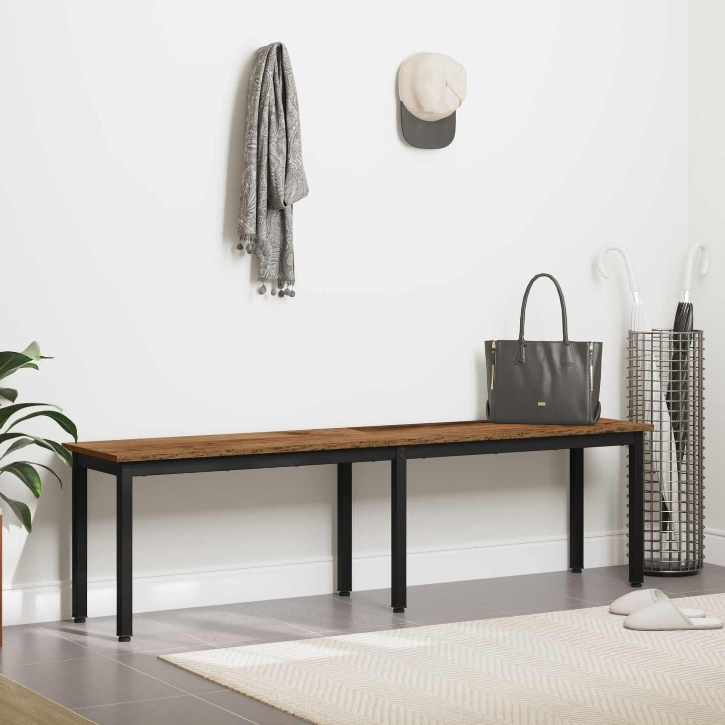 vidaXL Bench Old Wood 160 x 35 x 45 cm Engineered Wood