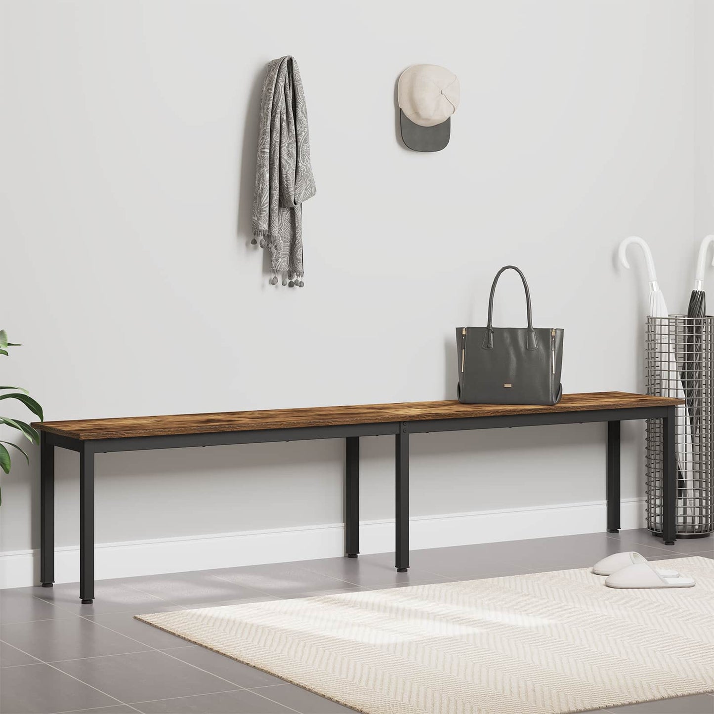 vidaXL Bench Smoke Oak 200 x 35 x 45 cm Engineered Wood
