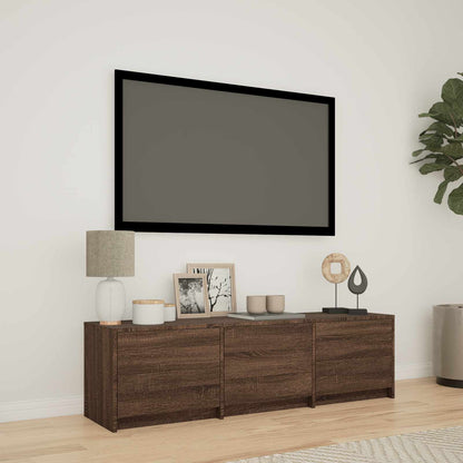 vidaXL TV Cabinet with LED Brown Oak 140 x 34 x 40 cm Engineered Wood