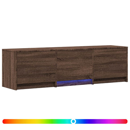 vidaXL TV Cabinet with LED Brown Oak 140 x 34 x 40 cm Engineered Wood
