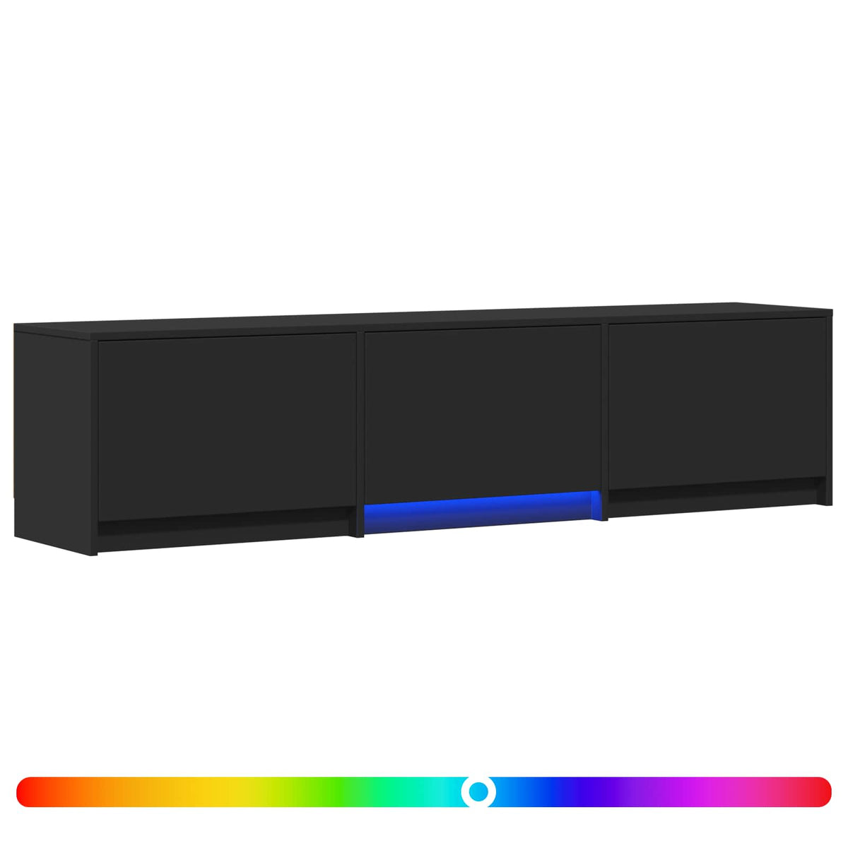 vidaXL TV Cabinet with LED Black 165 x 34 x 40 cm Engineered Wood