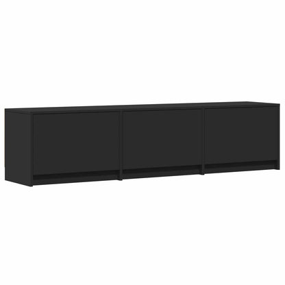 vidaXL TV Cabinet with LED Black 165 x 34 x 40 cm Engineered Wood