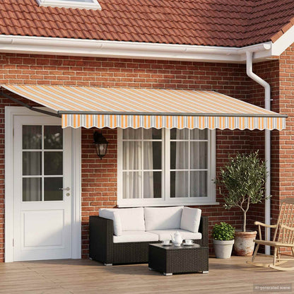 vidaXL Electric Retractable Awning Yellow, Grey and Anthracite 5 x 3 m