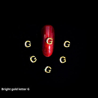 26 Letter Alloy Nail Ornament Nail Crystal