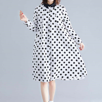 Loose long sleeve mid-length shirt