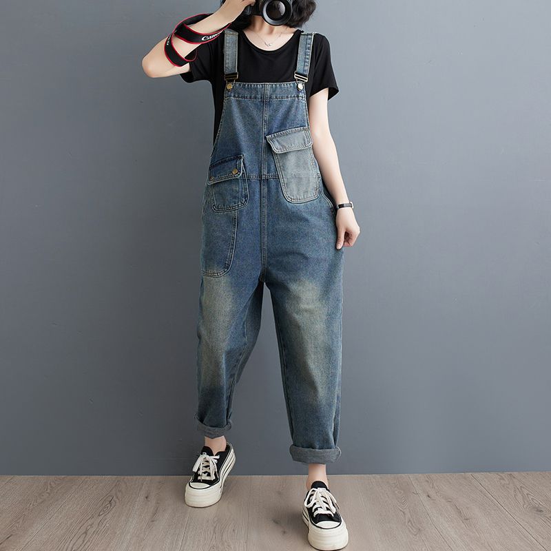 Women's Casual Plus-size Versatile Loose Denim Overalls