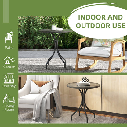 Outsunny Φ66cm Galvanised Steel Garden Table - Grey