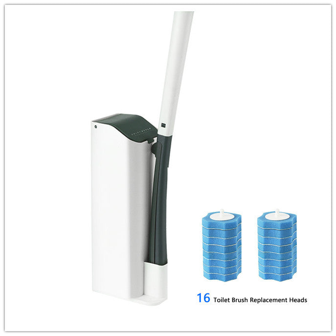 Disposable toilet brush set