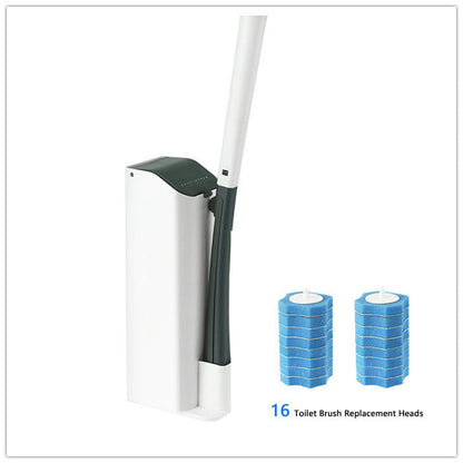 Disposable toilet brush set