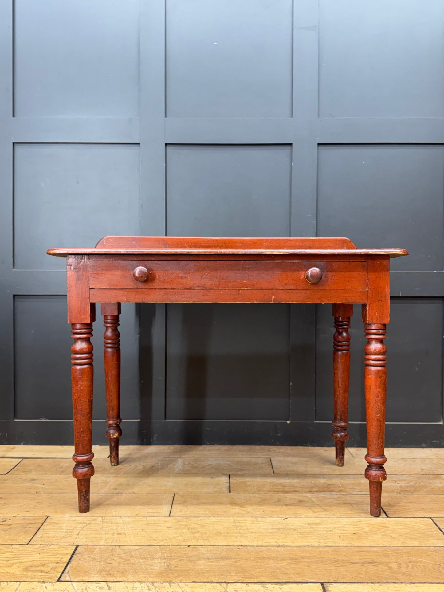 Antique Victorian Pine Writing Table Desk Console Side Table / Wash Stand
