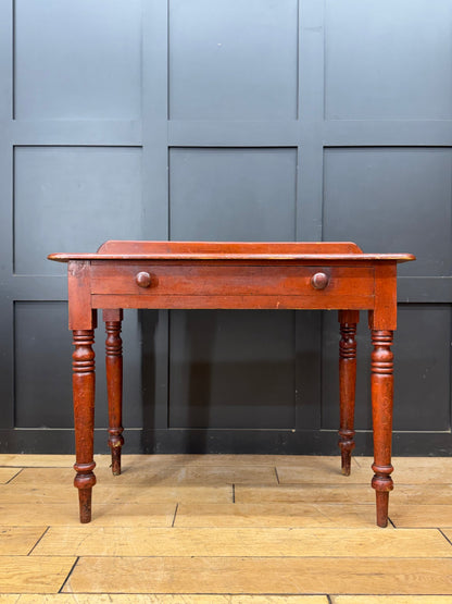 Antique Victorian Pine Writing Table Desk Console Side Table / Wash Stand