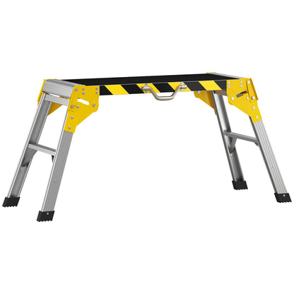 HOMCOM Work Bench, Foldable Aluminium Alloy Tool Stand with Handle, Non Slip, 150 kg, 110 x 32 x 50 cm