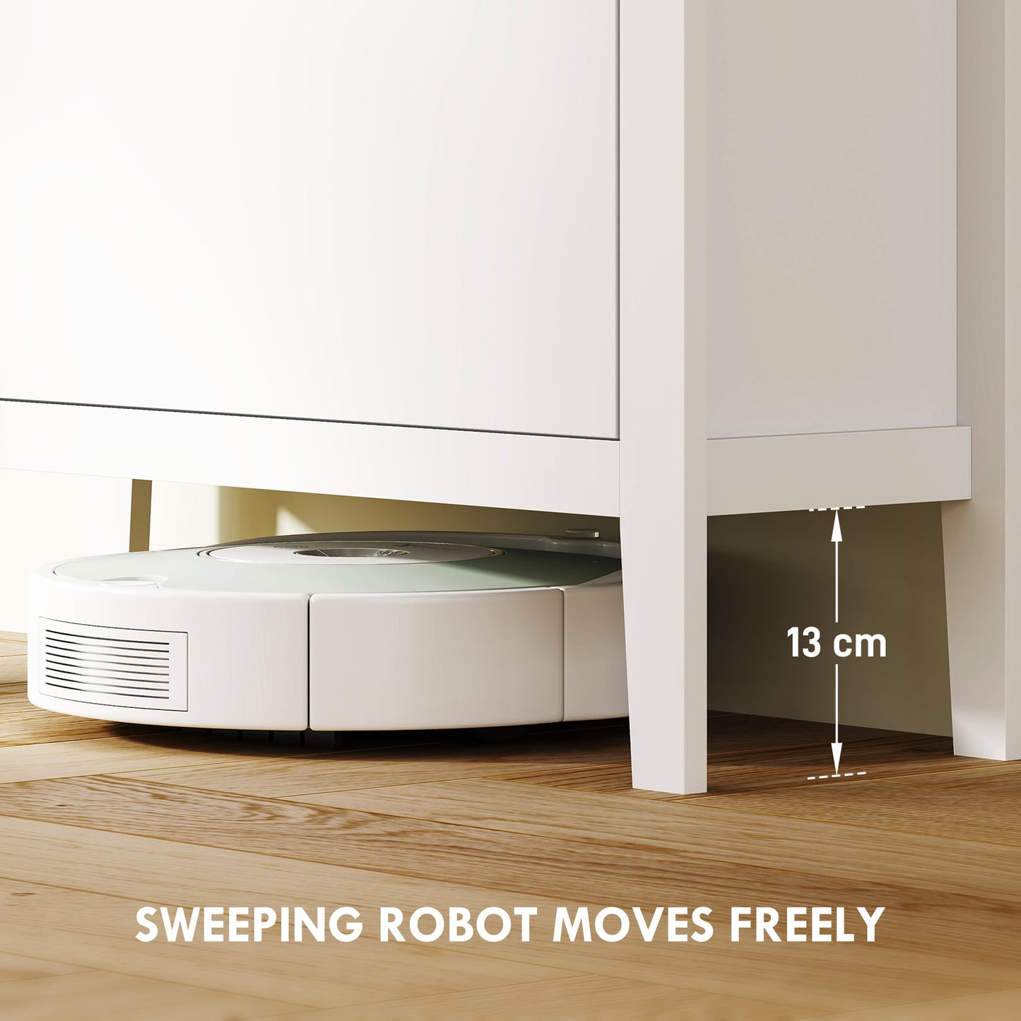 HOMCOM Modern Three-Drawer Shoe Cabinet - White