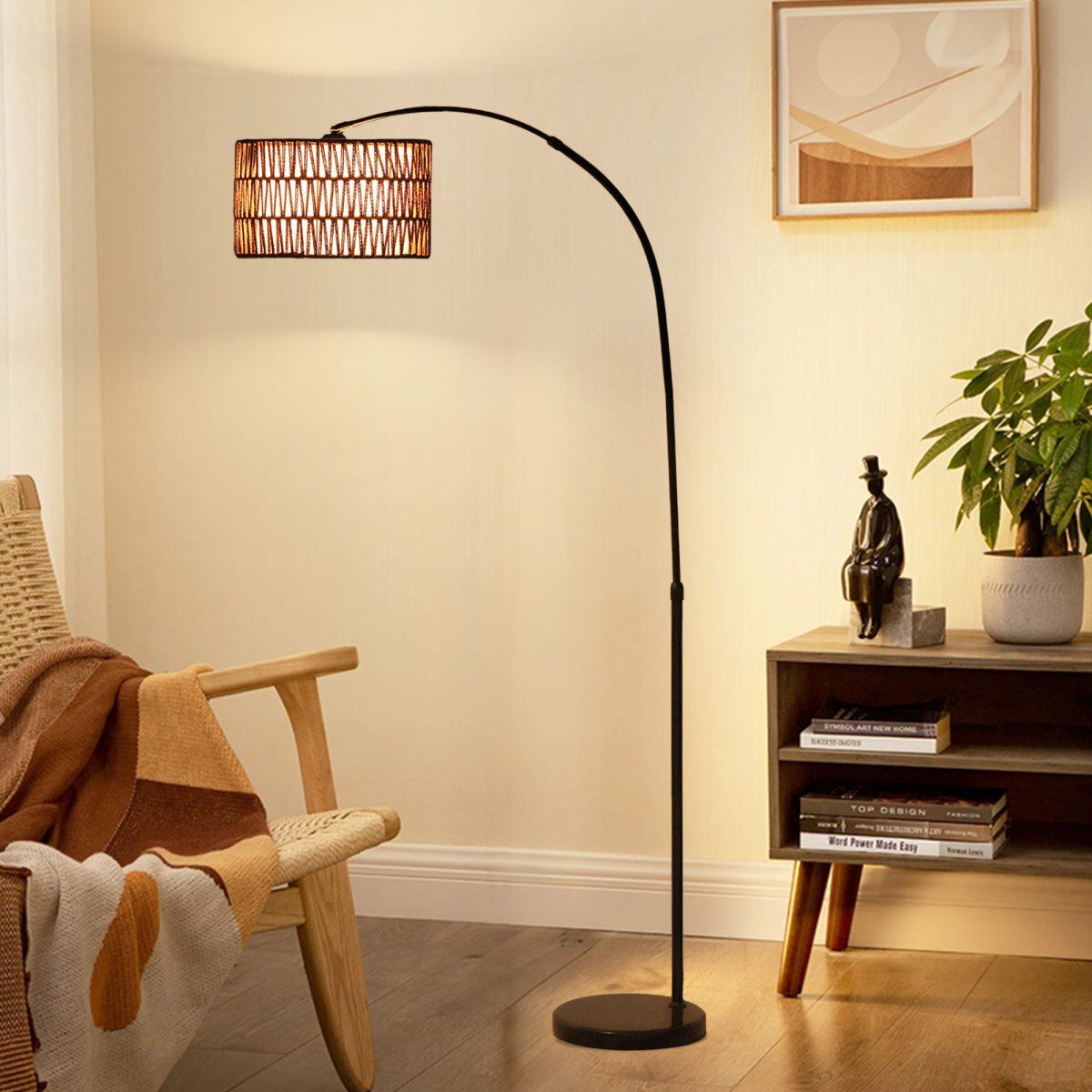 HOMCOM Floor Lamp for Living Room, Standing Lamp with Foot Switch, Black