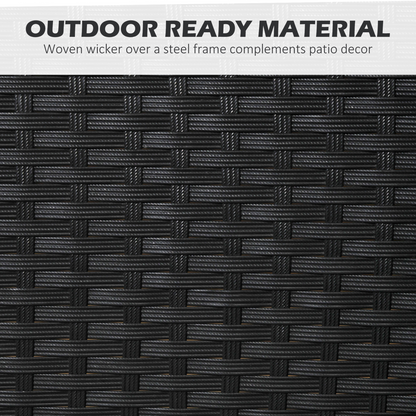 Outsunny 4 Seater Rattan Garden Dining Set Outdoor with Umbrella Hole - Black