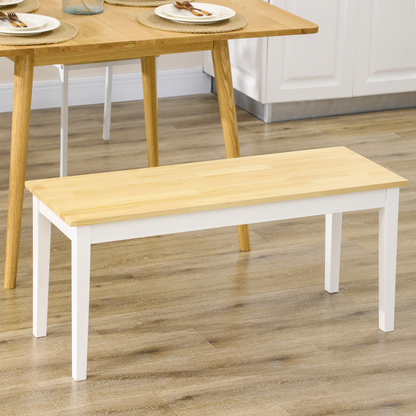 Wood Dining Bench Wooden Bench for 2 People, Natural Wood Effect
