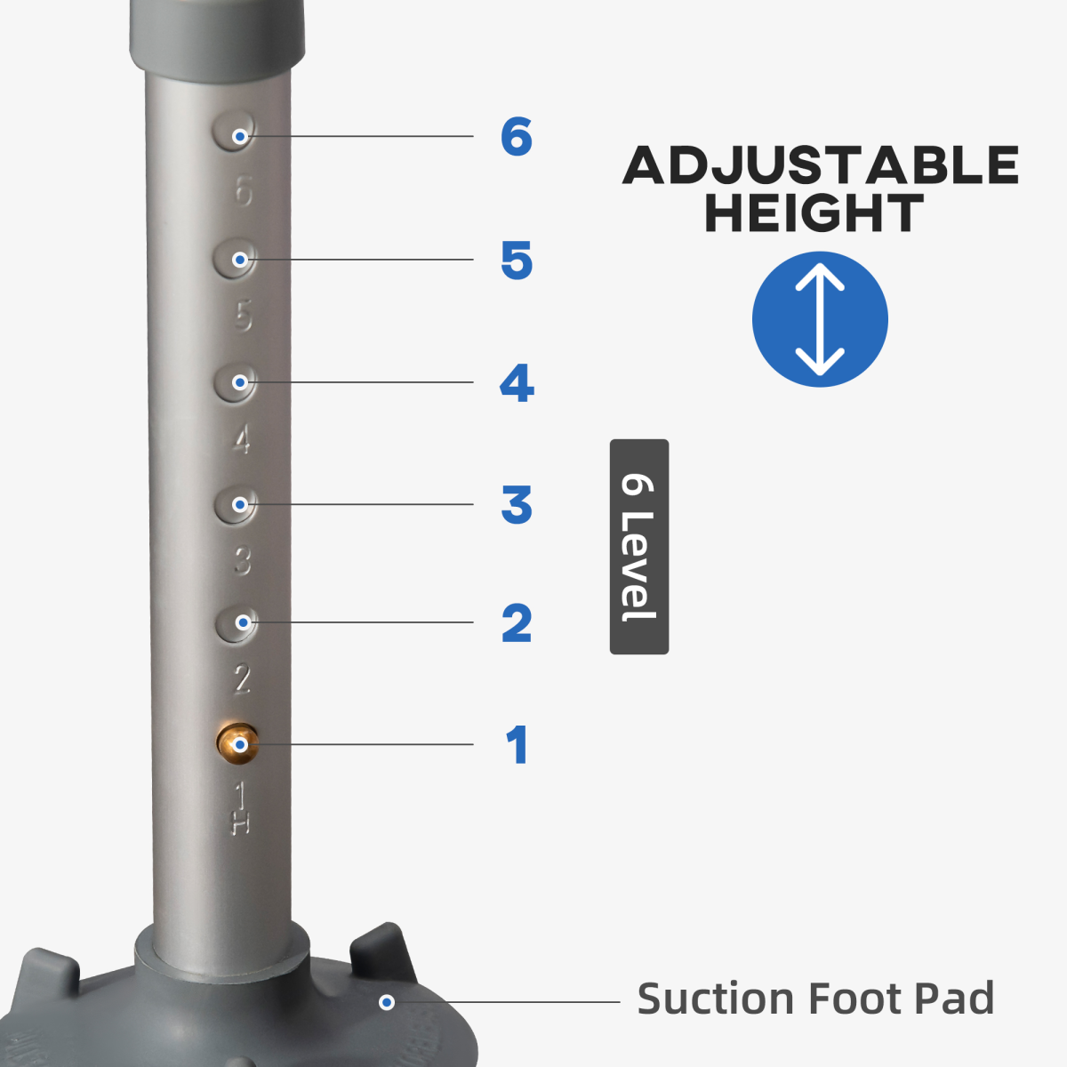 EVA Padded Shower Stool with Back and Arms 4 Suction Foot Pads Blue HOMCOM