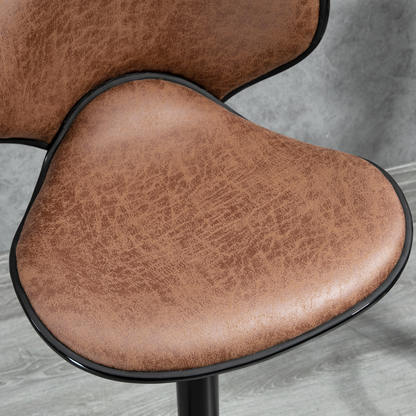 Vintage Bar Stool Set of 2 Microfiber Cloth Adjustable Height Armless Chairs