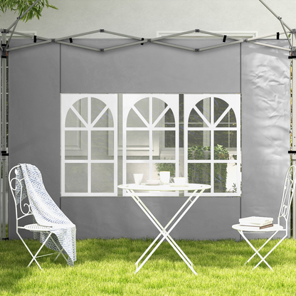 Outsunny Gazebo Side Panels for 3x3(m) or 3x4m Pop Up Gazebo, 2 Pack, Grey