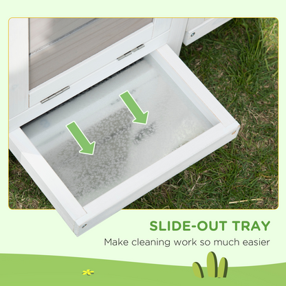 Indoor Rabbit Hutch Separable Guinea Pig Cage Bunny Run w/ Slide Out Tray - Grey