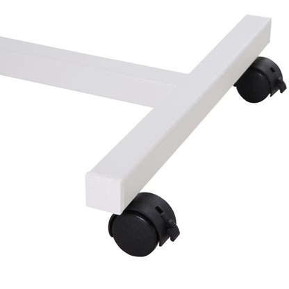 Multipurpose Overbed Chair Table Sofa Side Stand Height Adjustable White/Brown