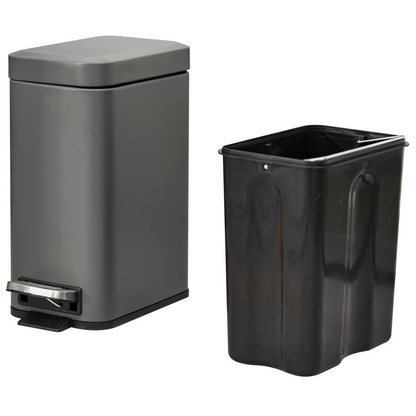 5L Steel Step Trash Can with Quiet-Closed Lid, Silent and Gentle Open,