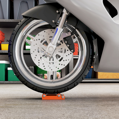 HOMCOM Motorcycle Wheel Roller Stand for Tyre Cleaning and Chain Lubrication