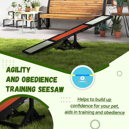 PawHut Wooden Pet Seesaw for Big Dogs with Anti-Slip Surface, Black