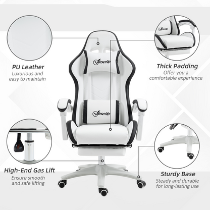 Vinsetto Racing Style Gaming Chair with Reclining Function Footrest, Black