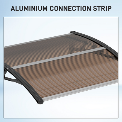 Outsunny Outdoor Window Door Canopy Fixed Awning Porch UV Water Cover Brown