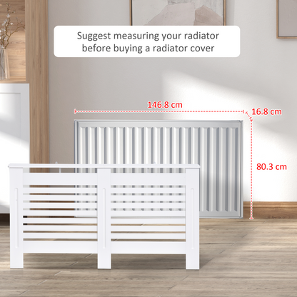 MDF Radiator Cover, 152 cm L-White