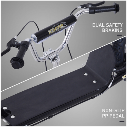HOMCOM Teen Scooter Adjustable Height Dual Brakes Rubber Wheels Kickstand,