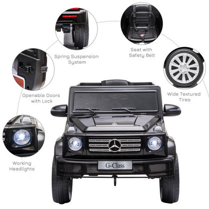 Mercedes Benz G500 12V Kids Electric Ride On Car Remote Control Black HOMCOM