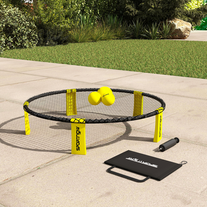 SPORTNOW Spike Ball Set, Mini Beach Games Set with Net, 3 Balls and Pump