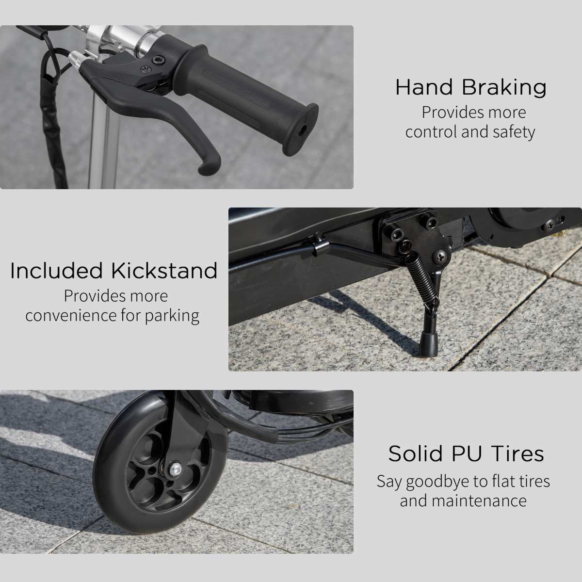 Folding Kids Electric Scooter 7-14 Adjustable Battery Power PU Wheels HOMCOM