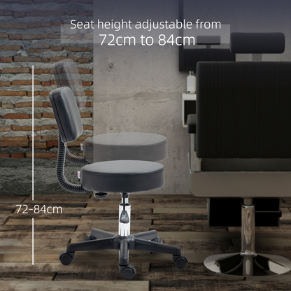 Beautician's Adjustable Swivel Salon Chair w/ Padded Seat Back 5 Wheels Black