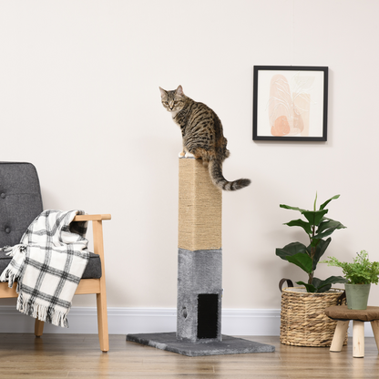 Cat Scratching Post 79cm Scratcher Climber Cat Tree Activity Centre - Grey