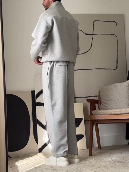 Men's Casual Zip-Up Jacket & Pants Set