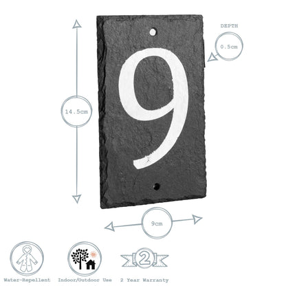 Number 9 Slate House Sign
