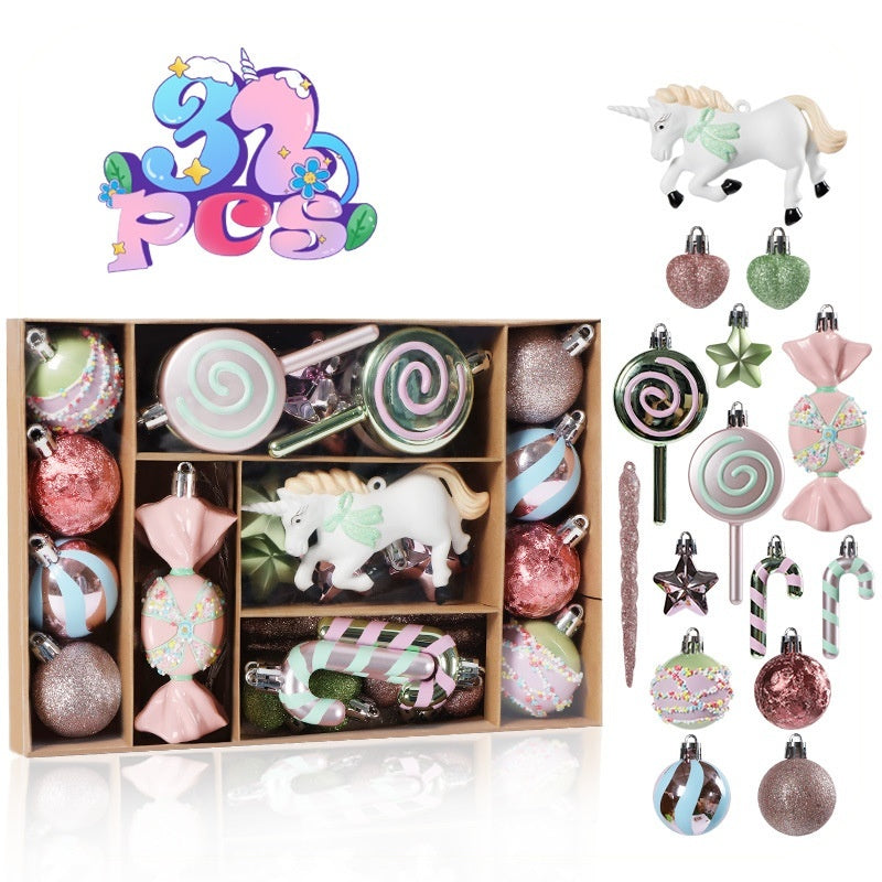 Christmas Decorations 6CM Painted PET