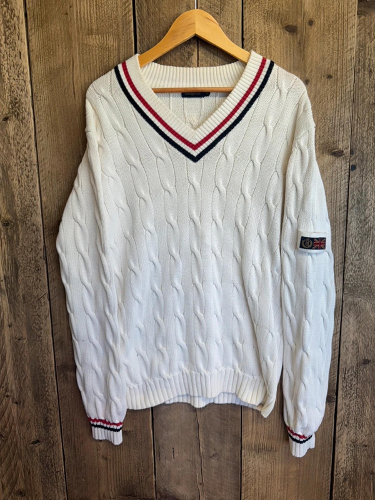 Original 1990s Henri Lloyd cable knit jumper sweater XL