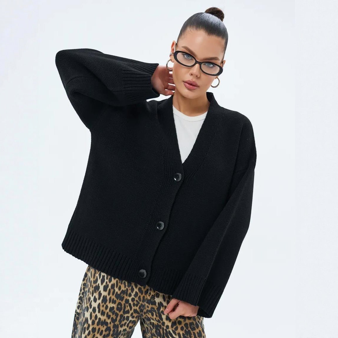 Thick Knit Cardigan Baggy Coat
