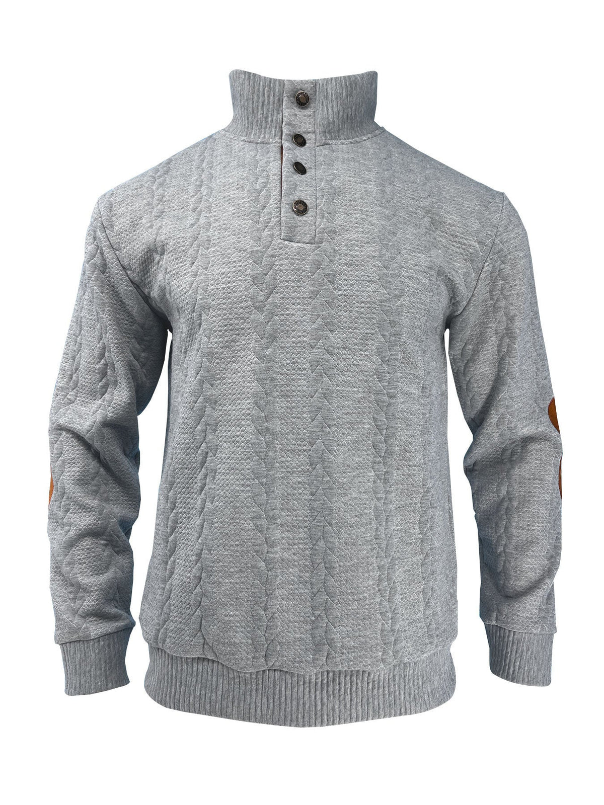 Fashion Jacquard Buckle Long Sleeve Embroidered Patch Sweater