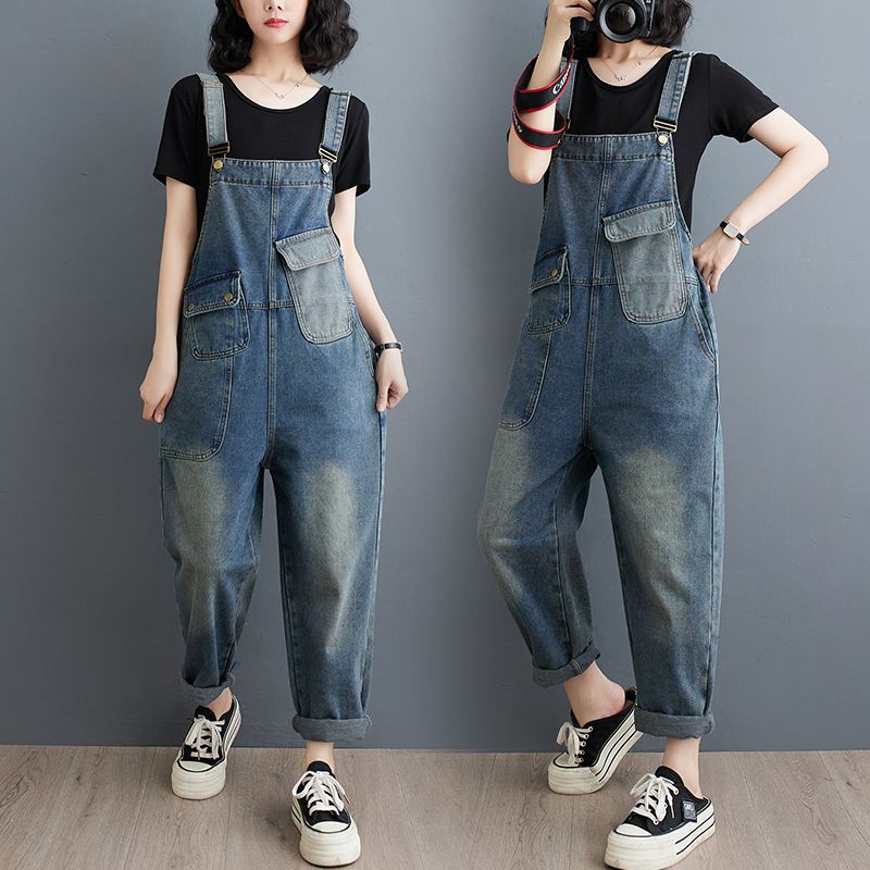 Women's Casual Plus-size Versatile Loose Denim Overalls