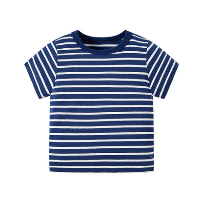 Short-sleeved Striped T-shirt Casual Boy Clothes